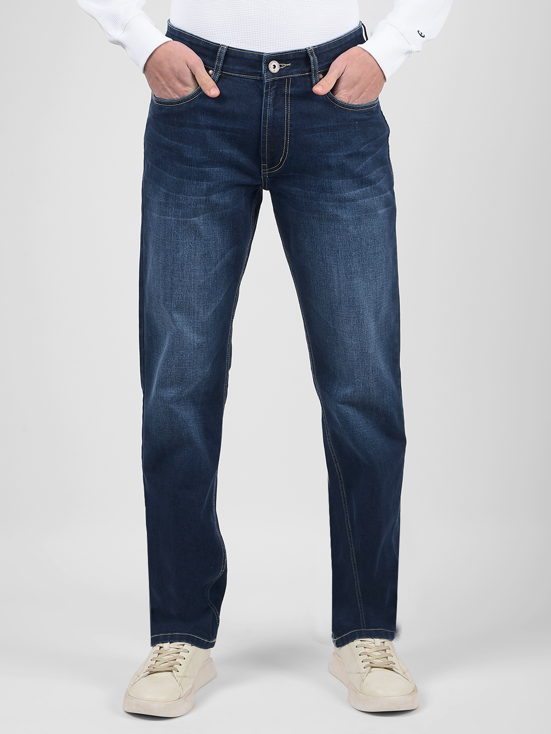 Numero Uno Men Solid Dark Blue Jeans